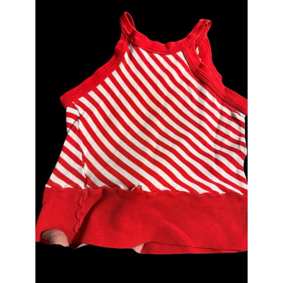 VTG 80s 90s Y2K PAUL HARRIS Red White Striped Tank Top Made Italy  Cotton Small - Picture 9 of 9